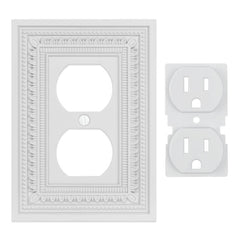 Filigree Border Matte White Cast - 1 Duplex Wallplate