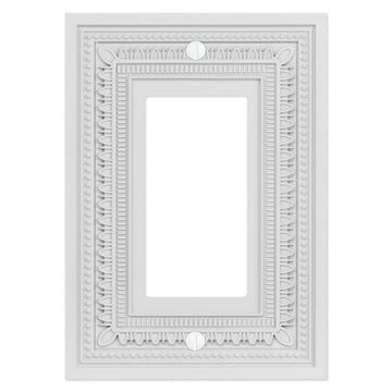 Filigree Border Matte White Cast - 1 Rocker Wallplate - Wallplate Warehouse 83RMW - B 070686015230 1 Rocker