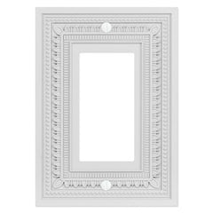 Filigree Border Matte White Cast - 1 Rocker Wallplate