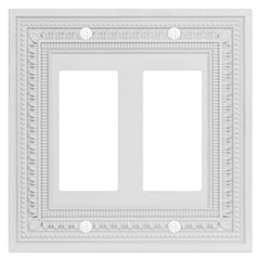 Filigree Border Matte White Cast - 2 Rocker Wallplate