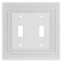 Filigree Border Matte White Cast - 2 Toggle Wallplate