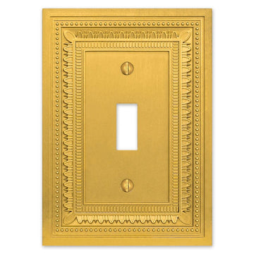 Filigree Border Satin Gold Cast - 1 Toggle Wallplate - Wallplate Warehouse 83TSG - B 070686015056 1 Toggle