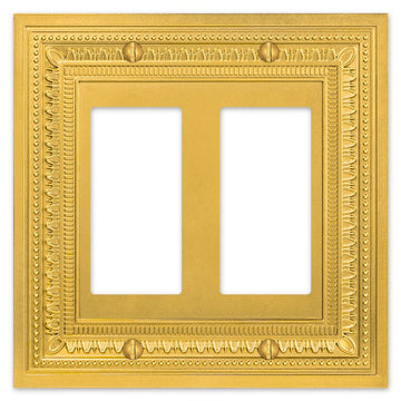 Filigree Border Satin Gold Cast - 2 Rocker Wallplate - Wallplate Warehouse 83RRSG - B 070686015100 2 Rocker
