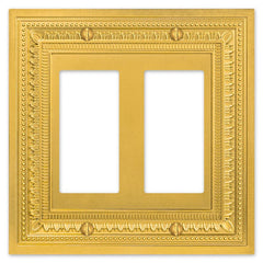 Filigree Border Satin Gold Cast - 2 Rocker Wallplate