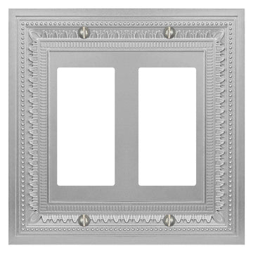 Filigree Border Satin Nickel Cast - 2 Rocker Wallplate - Wallplate Warehouse 83RRN - B 070686015315 2 Rocker