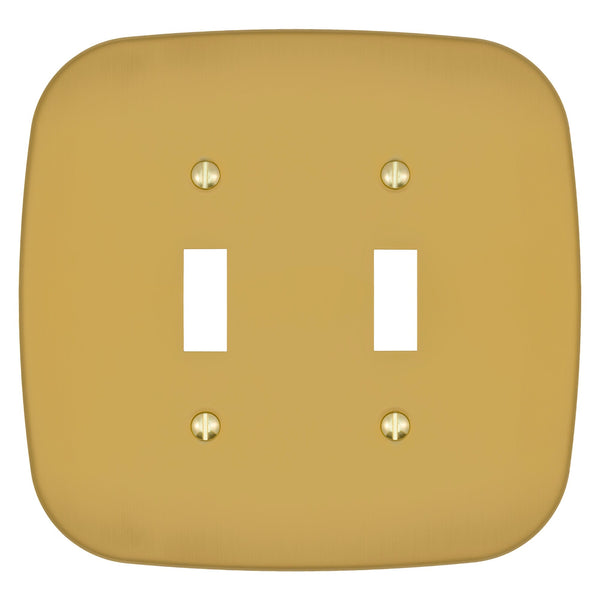 Fresno Brushed Gold - 2 Toggle Wallplate - Wallplate Warehouse 835TTCB 70686022146 2 Toggle