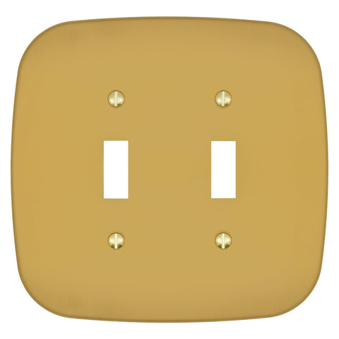 Fresno Brushed Gold - 2 Toggle Wallplate - Wallplate Warehouse 835TTCB 70686022146 2 Toggle