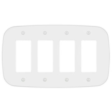 Fresno Matte White - 4 Rocker Wallplate - Wallplate Warehouse 835R4W-B 70686022535 4 Rocker
