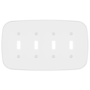 Fresno Matte White - 4 Toggle Wallplate - Wallplate Warehouse 835T4W-B 70686022542 4 Toggle
