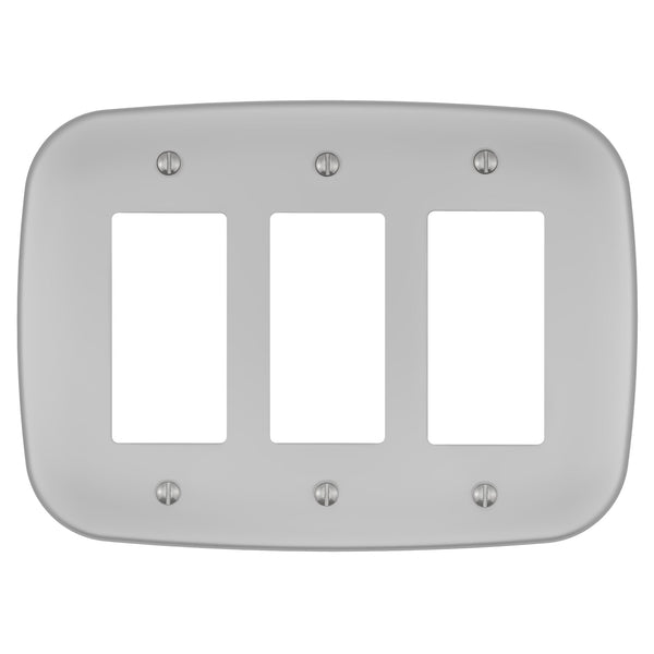 Fresno Satin Nickel - 3 Rocker Wallplate - Wallplate Warehouse 835RRRN-B 70686022344 3 Rocker