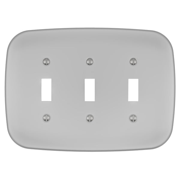 Fresno Satin Nickel - 3 Toggle Wallplate - Wallplate Warehouse 835TTTN-B 70686022351 3 Toggle