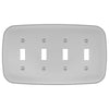 Fresno Satin Nickel - 4 Toggle Wallplate - Wallplate Warehouse 835T4N-B 70686022375 4 Toggle