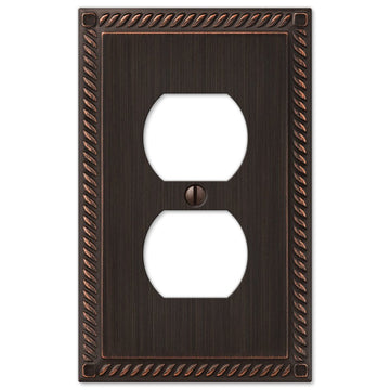 Georgian Aged Bronze Cast - 1 Duplex Wallplate - Wallplate Warehouse 54DVB 070686553060 1 Duplex