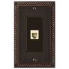 Georgian Aged Bronze Cast - 1 Phone Jack Wallplate - Wallplate Warehouse 54PHVB 070686581148 Phone Jacks