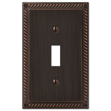 Georgian Aged Bronze Cast - 1 Toggle Wallplate - Wallplate Warehouse 54TVB 070686553053 1 Toggle