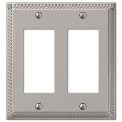 Georgian Satin Nickel Cast - 2 Rocker Wallplate