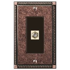 Georgian Tumbled Aged Bronze Cast - 1 Cable Jack Wallplate