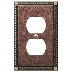 Georgian Tumbled Aged Bronze Cast - 1 Duplex Wallplate