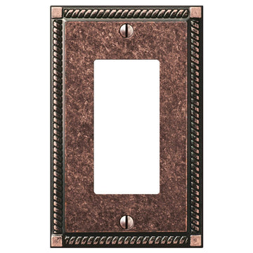 Georgian Tumbled Aged Bronze Cast - 1 Rocker Wallplate - Wallplate Warehouse 54RAZ 070686559406 1 Rocker