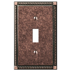 Georgian Tumbled Aged Bronze Cast - 1 Toggle Wallplate