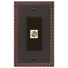 Greek Key Aged Bronze Cast - 1 Cable Jack Wallplate - Wallplate Warehouse 42CXDB 070686580851 Cable Jacks