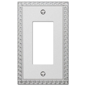 Greek Key Frosted Chrome Cast - 1 Rocker Wallplate - Wallplate Warehouse 42RSCH 070686559369 1 Rocker