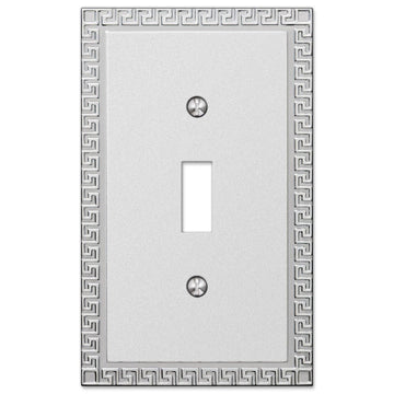 Greek Key Frosted Chrome Cast - 1 Toggle Wallplate - Wallplate Warehouse 42TSCH 070686559345 1 Toggle
