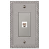 Greek Key Satin Nickel Cast - 1 Phone Jack Wallplate - Wallplate Warehouse 42PHN 070686580899 Phone Jacks