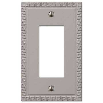 Greek Key Satin Nickel Cast - 1 Rocker Wallplate - Wallplate Warehouse 42RN 070686569702 1 Rocker