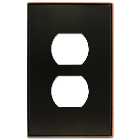 Halle Aged Bronze Cast - 1 Duplex Wallplate - Wallplate Warehouse 70DDB 070686001554 1 Duplex