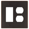 Halle Aged Bronze Cast - 1 Rocker / 1 Duplex Wallplate - Wallplate Warehouse 70RDDB - B 070686020548 1 Rocker / 1 Duplex