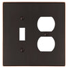 Halle Aged Bronze Cast - 1 Toggle / 1 Duplex Wallplate - Wallplate Warehouse 70TDDB 070686001578 1 Toggle / 1 Duplex