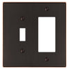 Halle Aged Bronze Cast - 1 Toggle / 1 Rocker Wallplate - Wallplate Warehouse 70TRDB 070686001639 1 Toggle / 1 Rocker