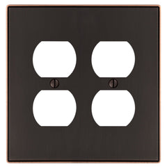 Halle Aged Bronze Cast - 2 Duplex Wallplate