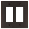Halle Aged Bronze Cast - 2 Rocker Wallplate - Wallplate Warehouse 70RRDB 070686001608 2 Rocker