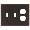 Halle Aged Bronze Cast - 2 Toggle / 1 Duplex Wallplate - Wallplate Warehouse 70TTDDB 070686001585 2 Toggle / 1 Duplex