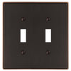 Halle Aged Bronze Cast - 2 Toggle Wallplate - Wallplate Warehouse 70TTDB 070686001523 2 Toggle