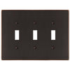 Halle Aged Bronze Cast - 3 Toggle Wallplate - Wallplate Warehouse 70TTTDB 070686001530 3 Toggle