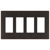 Halle Aged Bronze Cast - 4 Rocker Wallplate - Wallplate Warehouse 70R4DB 070686001622 4 Rocker