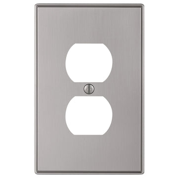 Halle Brushed Nickel Cast - 1 Duplex Wallplate - Wallplate Warehouse 70DBN 070686001349 1 Duplex