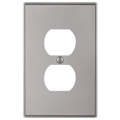 Halle Brushed Nickel Cast - 1 Duplex Wallplate