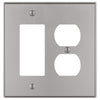 Halle Brushed Nickel Cast - 1 Rocker / 1 Duplex Wallplate - Wallplate Warehouse 70RDBN - B 070686020524 1 Rocker / 1 Duplex