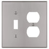 Halle Brushed Nickel Cast - 1 Toggle / 1 Duplex Wallplate - Wallplate Warehouse 70TDBN 070686001363 1 Toggle / 1 Duplex