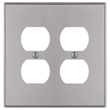 Halle Brushed Nickel Cast - 2 Duplex Wallplate - Wallplate Warehouse 70DDBN 070686001356 2 Duplex
