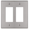 Halle Brushed Nickel Cast - 2 Rocker Wallplate - Wallplate Warehouse 70RRBN 070686001394 2 Rocker