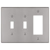 Halle Brushed Nickel Cast - 2 Toggle / 1 Rocker Wallplate - Wallplate Warehouse 70TTRBN 070686001431 2 Toggle / 1 Rocker
