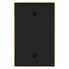 Halle Matte Black w/ Champagne Bronze Border Cast - 1 Blank Wallplate