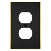 Halle Matte Black w/ Champagne Bronze Border Cast - 1 Duplex Wallplate - Wallplate Warehouse 70D - MBCB - B 070686020982 1 Duplex