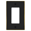 Halle Matte Black w/ Champagne Bronze Border Cast - 1 Rocker Wallplate - Wallplate Warehouse 70R - MBCB - B 070686021002 1 Rocker