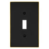 Halle Matte Black w/ Champagne Bronze Border Cast - 1 Toggle Wallplate - Wallplate Warehouse 70T - MBCB - B 070686020944 1 Toggle
